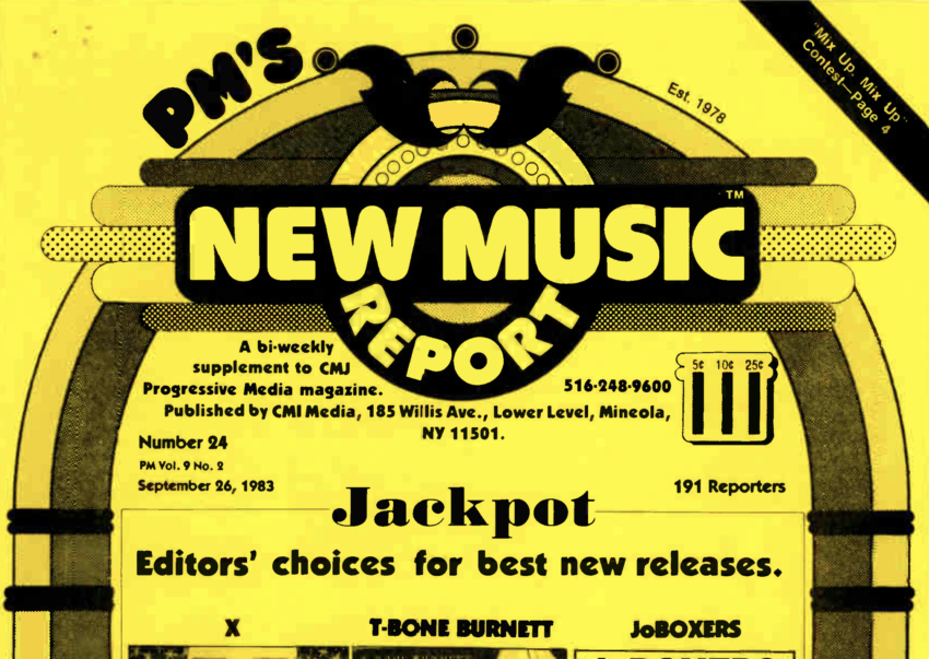 Cover of the Sept 26 1983 issue of CMJ New Music Report